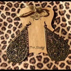 Handmade Large Teardrop Dangle Earrings.